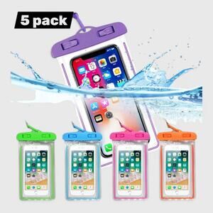 Mobile Phone Dry Bag Pouch ~ 5 Pack Transparent Floating Waterproof Touch Screen
